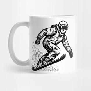 Hand Drawn Snowboarder Mug